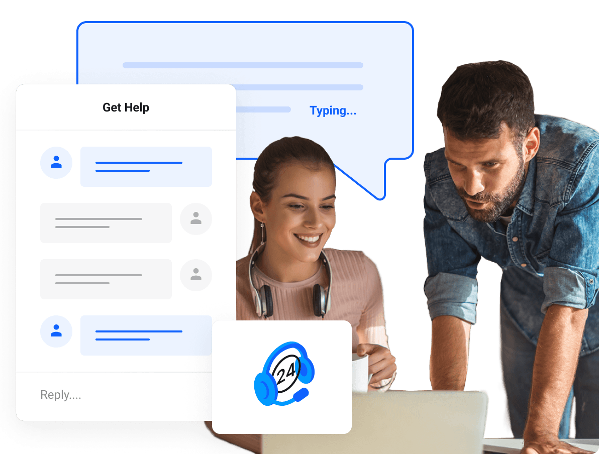 Left aligned custom graphic in container with top title